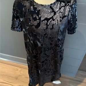 Chelsea 28 dress Navy Velvet & Navy Sequins Sz S NWT